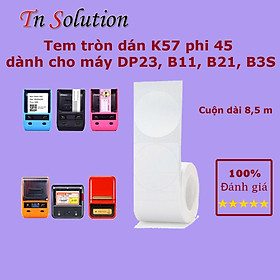 Mua Giấy in nhiệt tem tròn dán dành riêng cho máy DP23 khổ 57 phi 45 (cuộn dài 8m)