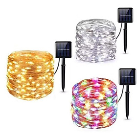 BỘ ĐÈN LED TRANG TRÍ NĂNG LƯỢNG MẶT TRỜI DÂY DÀI 20M NHẤP NHÁY NHIỀU MÀU SẮC CỰC ĐẸP