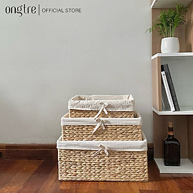 Giỏ lục bình hình chữ nhật / hình tròn đựng đồ phòng khách/ giỏ phòng ngủ/ giỏ đồ chơi | ongtre (Vietnam)