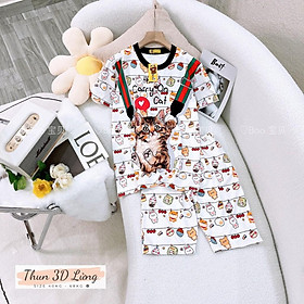 Đồ Bộ Pijama Thun 3D Lửng Freesize 40-68kg