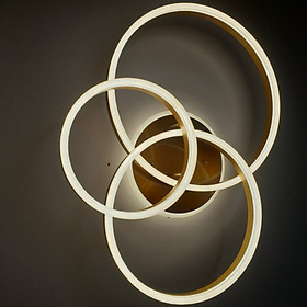 Mua Đèn mâm led thân mạ đồng xước  led 3 màu có điều khiển