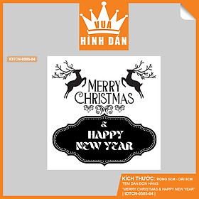 Set 50/100 sticker MERRY CHRISTMAS and HAPPY NEW YEAR (5x5cm) - tem dán chúc mừng sinh nhật, nhãn dán lên hộp quà, gói quà hoặc túi đựng sản phẩm, kiện hàng (4.012)