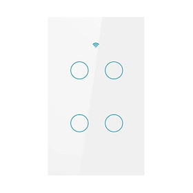 Mua Công tắc cảm ứng Wifi thông minh 4 nút nhấn điều khiển từ xa qua Smartphone - HCN màu trắng - Hàng nhập khẩu