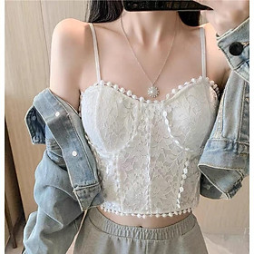 MS641 Áo hai dây ren corset cúp ngực