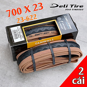 Vỏ Xếp xe đạp 700x23 (23-622) DELI-TIRE SWIFT TANWALL