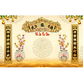 Mua Tranh dán tường trang trí bàn thờ phòng thờ Cửu Huyền Thất Tổ CHTT_004 nhiều kích thước