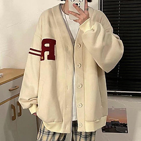 Áo Khoác Cardigan Unisex️Áo Cardigan Họa Tiết Chữ R Chấm Bi form rộng Ulzzang Unisex Nam/Nữ (Ảnh thật/ có sẳn)