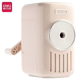 Gọt chì quay tay, chuốt bút chì màu pastel Deli nhỏ gọn sắc bén tiện lợi dễ thương an toàn, đáy chống trượt chất lượng