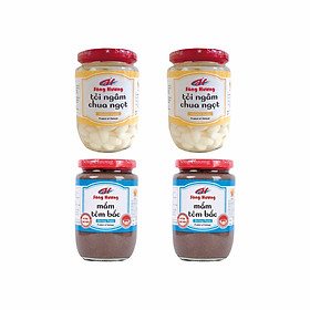 Combo Sông Hương 2 Hũ Tỏi Ngâm Chua Ngọt 370g + 2 Hũ Mắm Tôm Bắc 200g