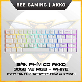 Mua Bàn phím cơ chính hãng AKKO 3068 v2 RGB – Black / White (Foam tiêu âm / Hotswap / AKKO CS Jelly switch