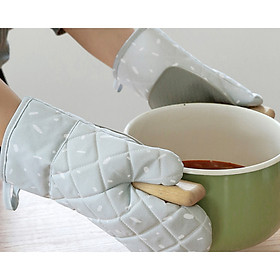 Mua Set 2 Găng tay lò vi sóng Bao tay nấu ăn nhắc bếp nướng bánh Lấy đồ lò nướng Cách nhiệt Chống trượt BT82