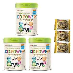 Combo 3 hộp Sữa bột KID POWER A+ Hàn Quốc 750G ( cho trẻ từ 1-10 tuổi) - Tăng cường sức đề kháng, phát triển chiều cao và trí não – Tặng 3 bánh quy Nhật Bản hiệu Aee