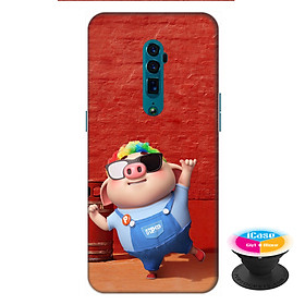 Ốp lưng điện thoại Oppo Reno 10X Zoom hình Heo Con Sành Điệu tặng kèm giá đỡ điện thoại iCase xinh xắn - Hàng chính hãng