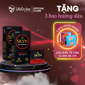 Bộ 2 Bao cao su LifeStyles SKYN Elite Non-latex siêu mỏng siêu mềm không mùi cao su 10 bao