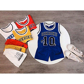 Bộ quần áo thể thao bé trai, bé gái sát nách in số 10, thun cotton - Quần áo trẻ em - SockiMall (200538)