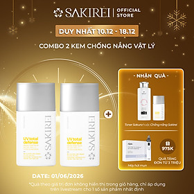 Combo 2 Chống nắng vật lý bảo vệ da Sakirei UV Total Defense Broad Spectrum SPF 50+ PA++++ 50ml