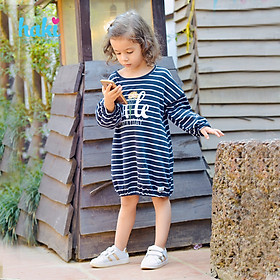 Váy bé gái kẻ Smile Everyday