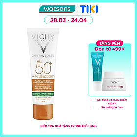 Kem Chống Nắng Vichy Capital Soleil SPF50+ UVB UVA Matterend 3In1 Chống Ô Nhiễm&Bụi Hàng Ngày 50ml