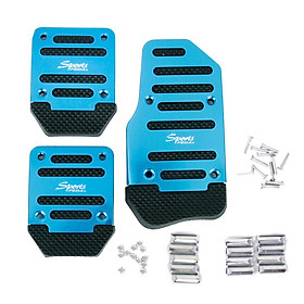 Set 3pcs Non-Slip  Manual Car  Brake Pedal Pads Blue