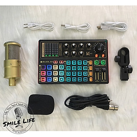 Combo Thu Âm Livestream Mic AQ220 Sound Card K300 Bluetooth autotune