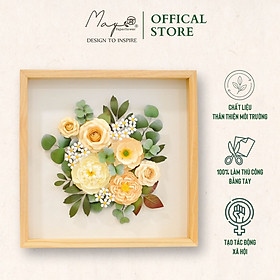 Tranh hoa giấy handmade trang trí cao cấp SNAPSHOT NẮNG MÙA ĐÔNG 40x40 cm - Maypaperflower Hoa giấy nghệ thuật