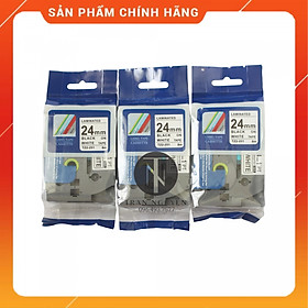 [Combo 3 hộp] Nhãn In đa lớp Tz2-251 - Đen nền trắng 24mm x 8m - Hàng nhập khẩu