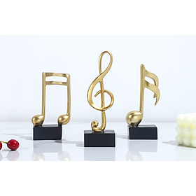 Mô hình 3 nốt nhạc, khoá sol mạ đồng bàn làm việc decor trang trí nhà cửa - Hàng chính hãng