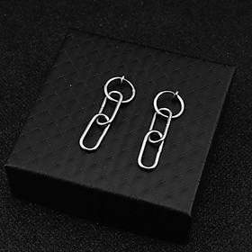 Khuyên tai hình học titan thép thời trang trẻ