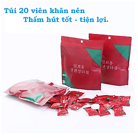 Mua (Túi 20 Viên) Khăn Mặt Nén Tiện Lợi Dùng Một Lần- Khăn Giấy Nén Du Lịch - Khăn Giấy Nén Hình Viên Kẹo