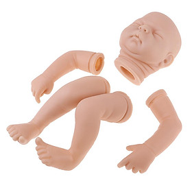 Unpainted Reborn Doll Kits( Head,Limbs) Soft Vinyl Silicone Newborn Baby Doll Kit Model Set DIY Art, 20 Inch Sleeping Toddler Infant Model