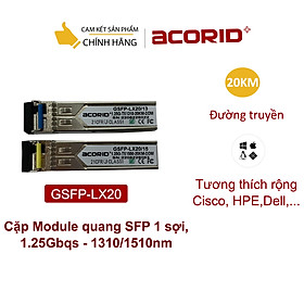 Mua Cặp Module quang SFP 1 sợi  1.25Gbqs  20km  SM  LC  Acorid GSFP-LX20 1310/1510nm- Hàng chính hãng