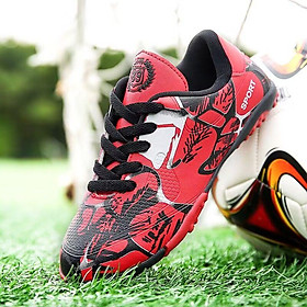 LCRTZKG Kids Football Shoe Boy TF Broken Nail Thể thao Nail Breathable Học sinh tiểu học Xoay Nút Professional Đào tạo Giày Boy