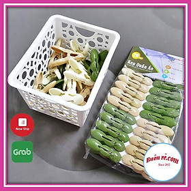 Kẹp quần áo củ lạc Việt Nhật - Vỉ 20 chiếc kẹp củ lạc phơi đồ hữu ích, tiện dụng - br01366