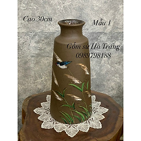 Mua Lọ hoa gốm mộc gốm sứ Bát Tràng cao cấp cao 30cm mẫu 1