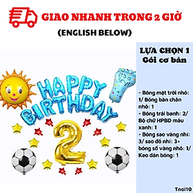 Bộ bong bóng trang trí thôi nôi bé trai birthday set balloon Tnoi10