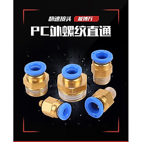 Mua Khớp nối ren ra ống 10mm - cút nối nhanh khí nén thẳng đầu cắm nhanh chân kết nối dạng ren ngoài