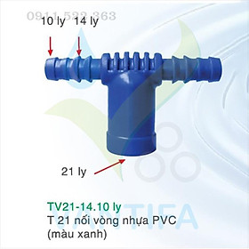 10 cái T21 nối vòng nhựa PVC màu xám TV21-14.10ly