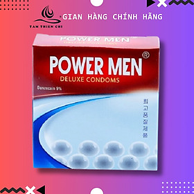 Bao Cao Su Powermen Ngọc Trai Hỗ Trợ Trị Xuất Tinh Sớm (Hộp 3 Cái)