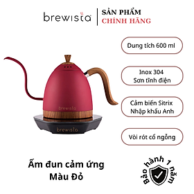 Ấm đun cảm ứng chuyên dụng rót cà phê Kettle 600ml - Màu Đỏ (Chính hãng Brewista)