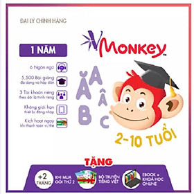 [E-VOUCHER] - VMONKEY- HỌC TIẾNG VIỆT THEO CHƯƠNG TRÌNH GDPT MỚI CHO TRẺ MẦM NON & TIỂU HỌC