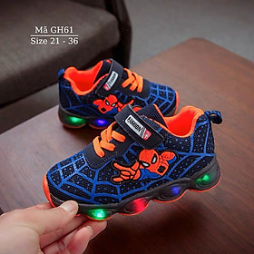Giày siêu nhân phát sáng cho bé trai 1 đến 10 tuổi màu xanh thể thao có