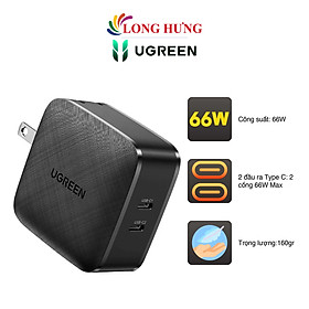 Cốc sạc Ugreen Power Delivery Fast Charger 2Type-C 66W CD216 - Hàng chính hãng