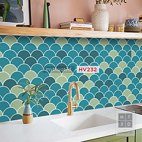 Set 2 mét dài Decal gạch bông trang trí dán bếp, dán tường - mã HV232