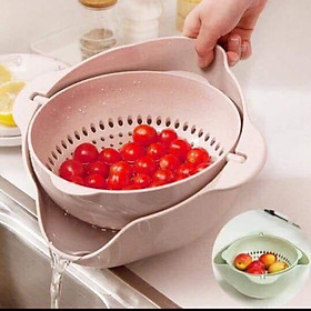 Mua RỔ NHỰA XOAY 2IN1 Rổ thông minh rửa rau hoa quả xoay 360 tiện ích cho mọi gia đình