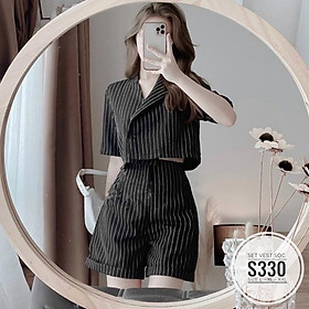 Bigsize 60-90KG vmart Set vest sọc S330 hàng Quảng Châu cao cấp chiết eo giấu bụng