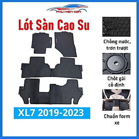 Thảm lót sàn cao su cho xe Suzuki XL7 2019-2020-2021-2022-2023 mẫu chữ trắng hàng chuẩn theo xe chịu lực tốt