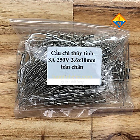 Mua Combo 5 Cầu chì thủy tinh 3A  5A  8A  10A 250V 3.6x10mm hàn chân