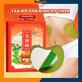 Hộp 12 Miếng Dán Ngải Cứu Tan Mỡ Eo Bụng Thon Gọn Detox Thải Độc Cơ Thể Hiệu Quả Tiện Lợi