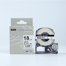 Mua Tape nhãn in tương thích SS18KW (LC-5WBN) dùng cho máy in nhãn KingJim SR & EPSON LW (chữ đen nền trắng  18mm)
