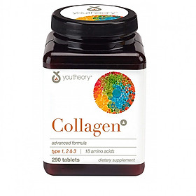 Thực phẩm chức năng Viên uống bổ sung Youtheory Collagen Type 1,2,3 (290 Viên) - Nhập khẩu Mỹ